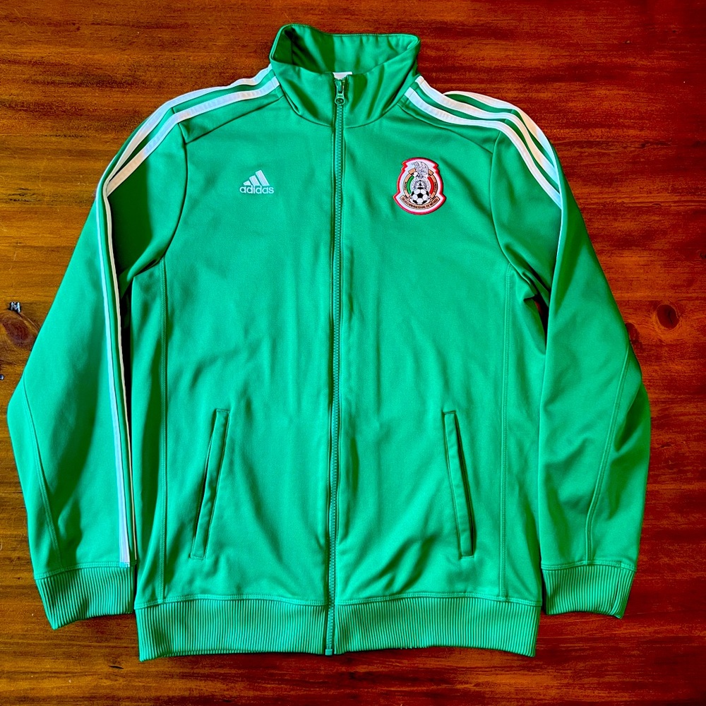 Adidas Mexico National Team Soccer Jacket Youth XL Warm Up Zip Up Embroidered